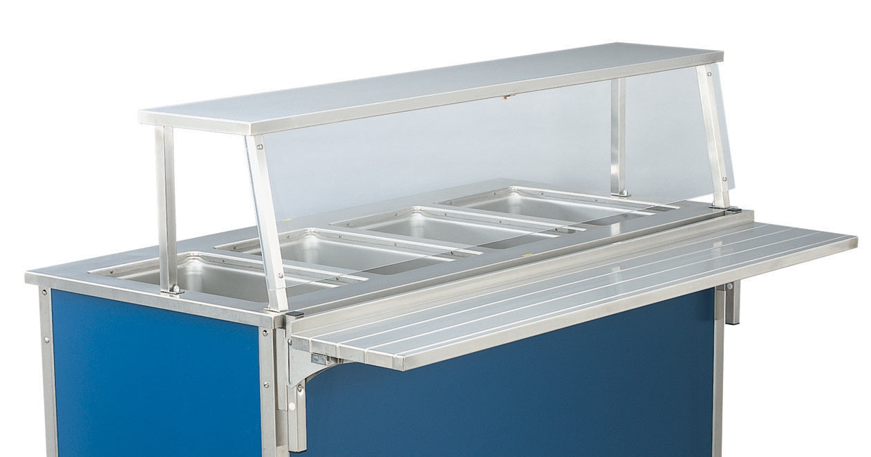 46-inch Single-Shelf Classic Cafeteria Breath Guard 3 Well or 3 Pan