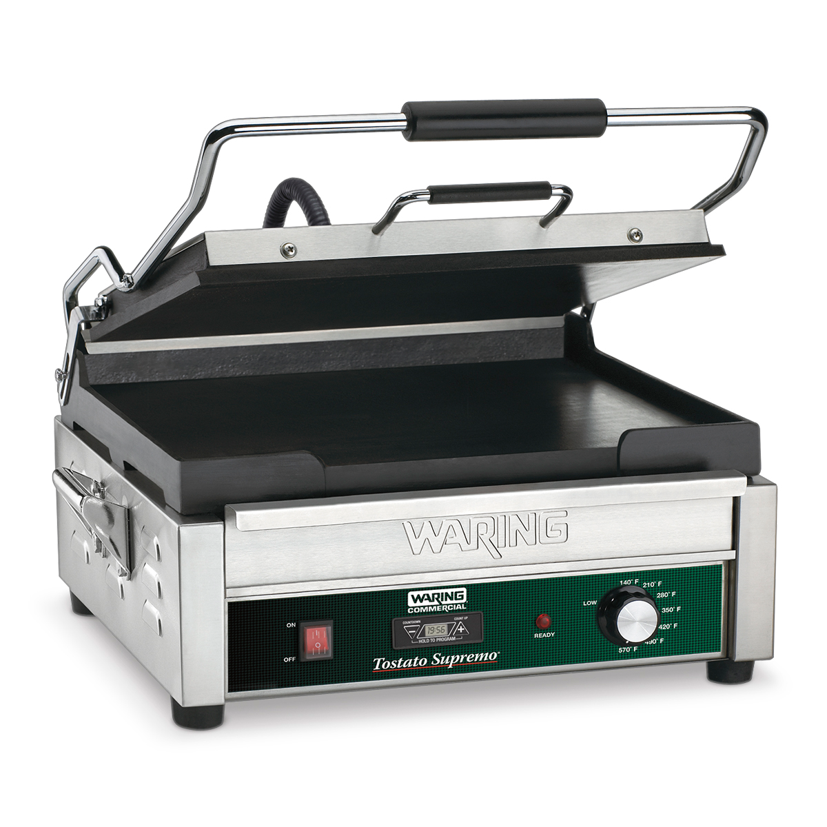 Tostato Supremo® Panini Grill, full size, with programmable timer, 14"x14"