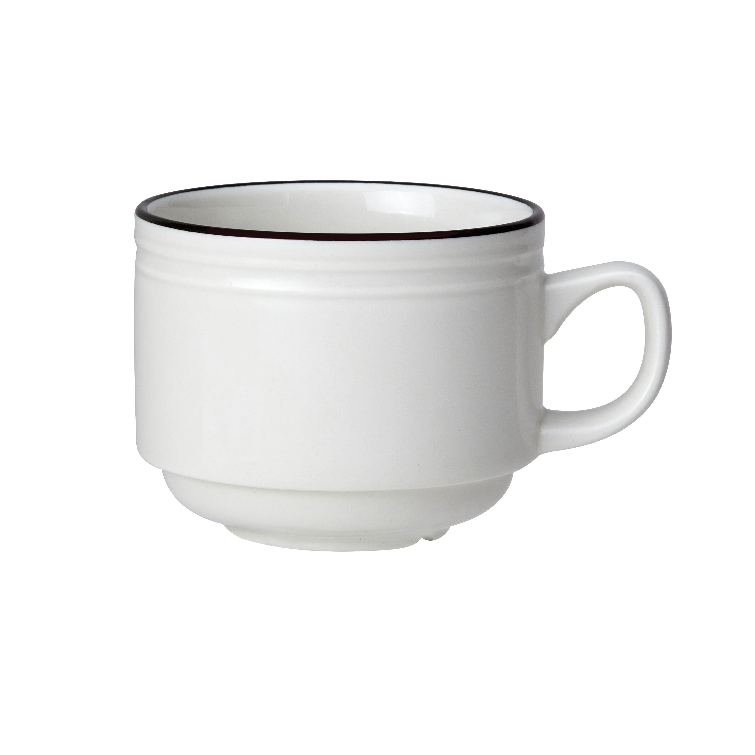 Stacking Cup L 4.25" W 3.125" (7.0 Oz) Bead Black Band