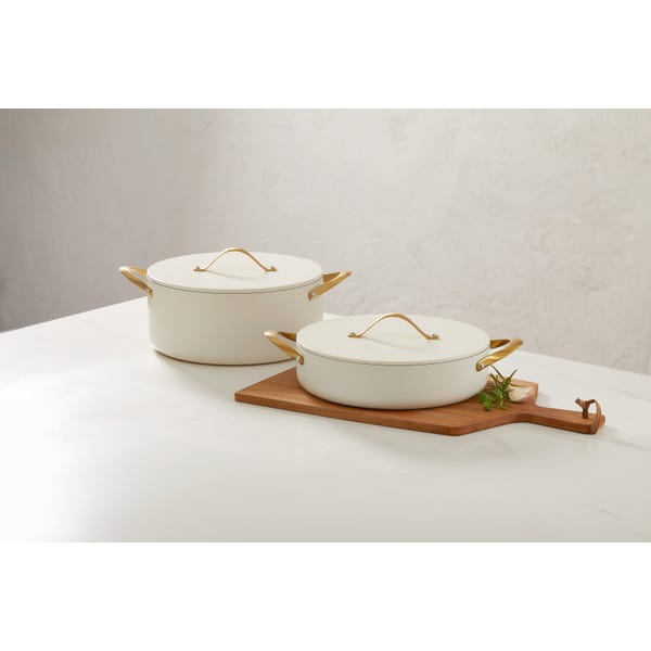 Ambassador Induction Chafer Casserole 4 Qt Ivory Ceramic