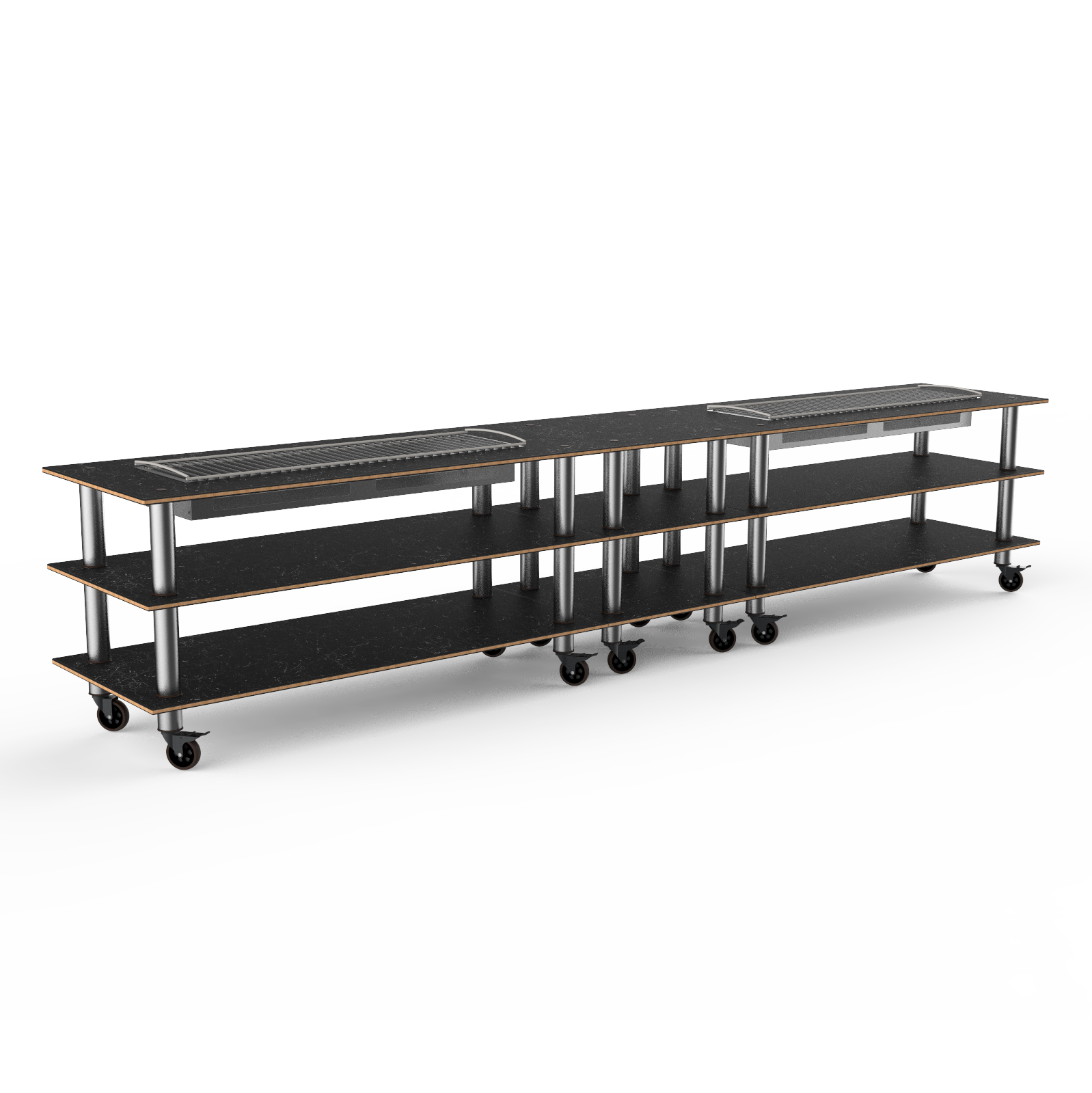 Double Heat Buffet Table L 171.5" W 29.5" Modular