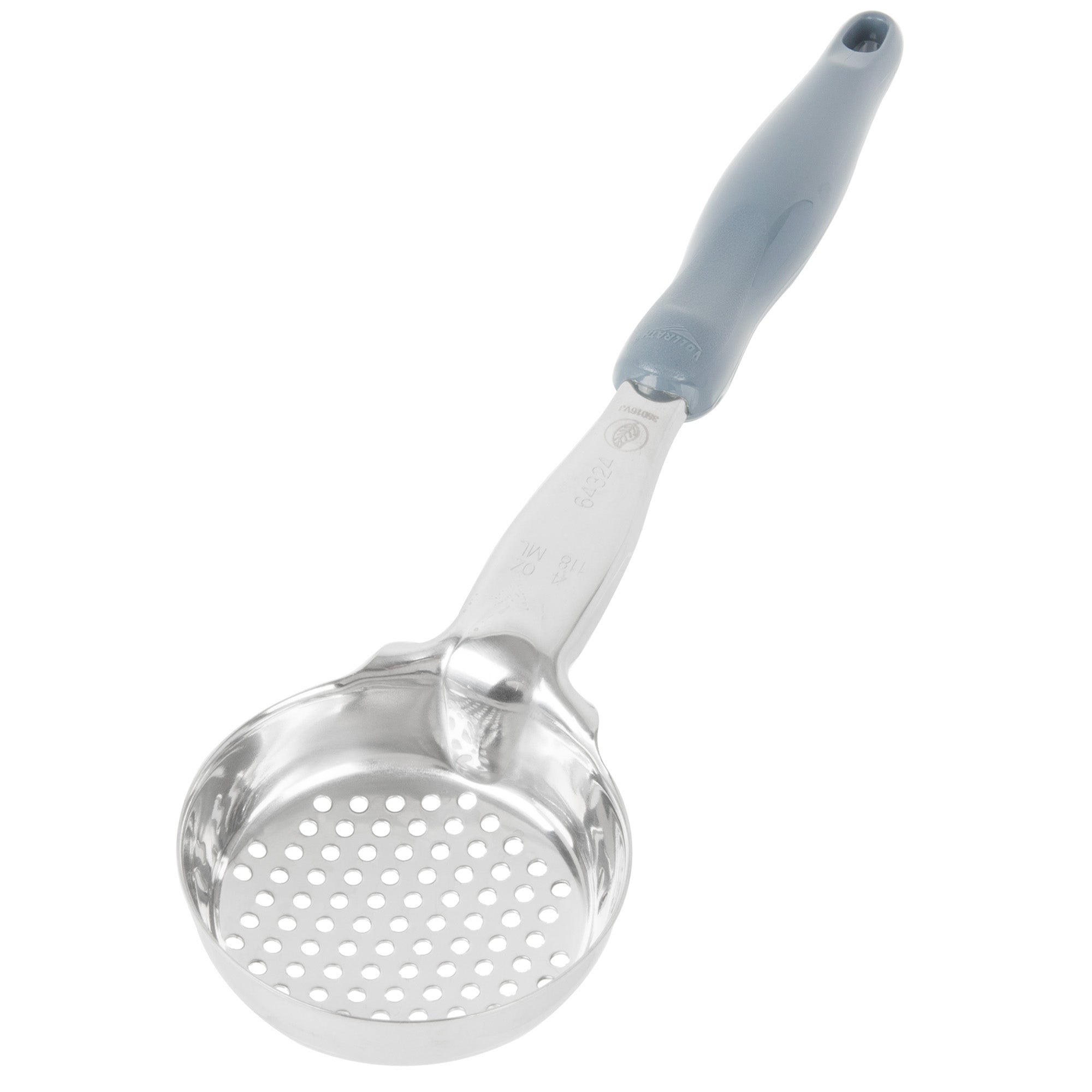 4-ounce one-piece heavy-duty perforated round Spoodle® utensil with gray nylon handle