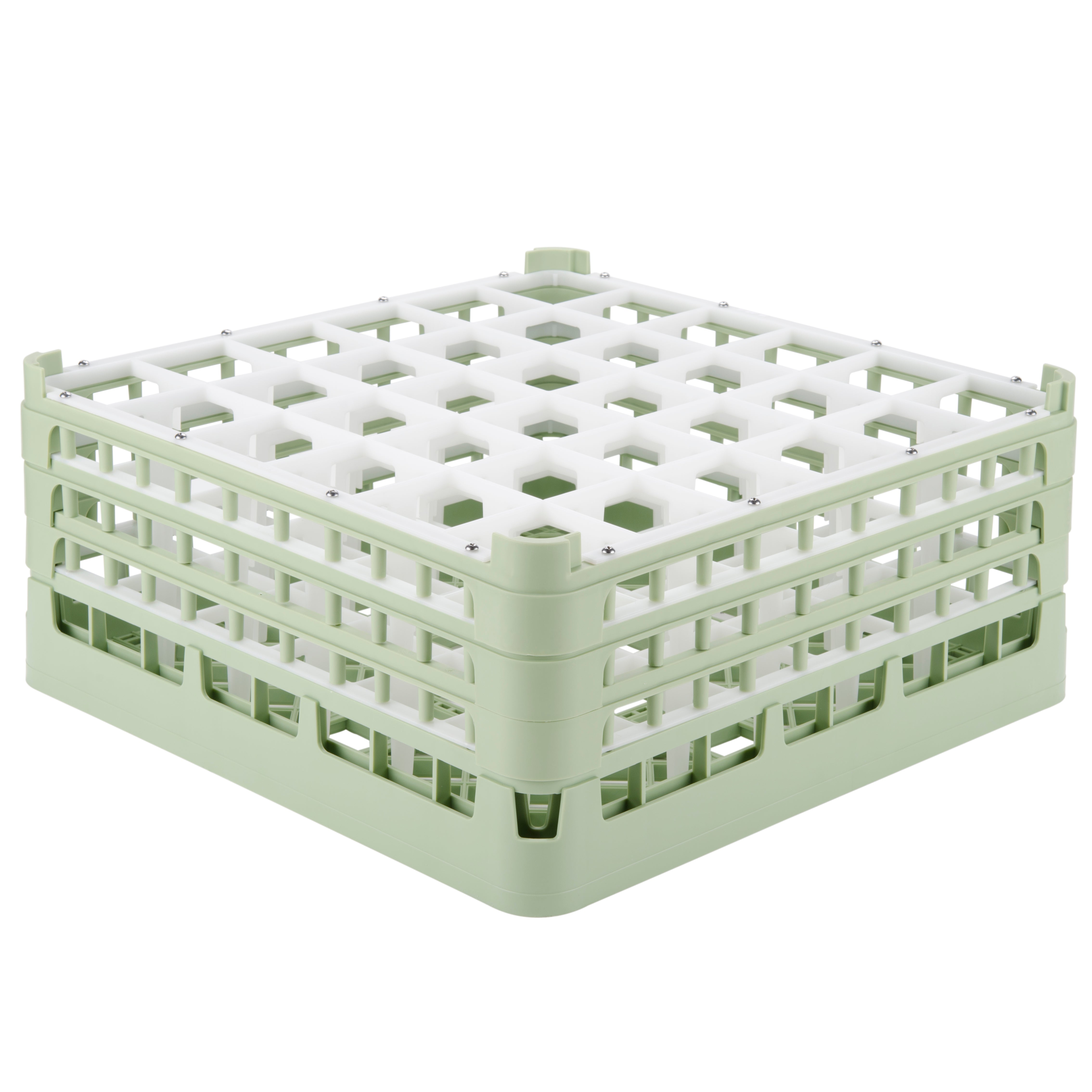36-compartment X-tall Signature full-size compartment rack in Light Green and top extender in Light Green