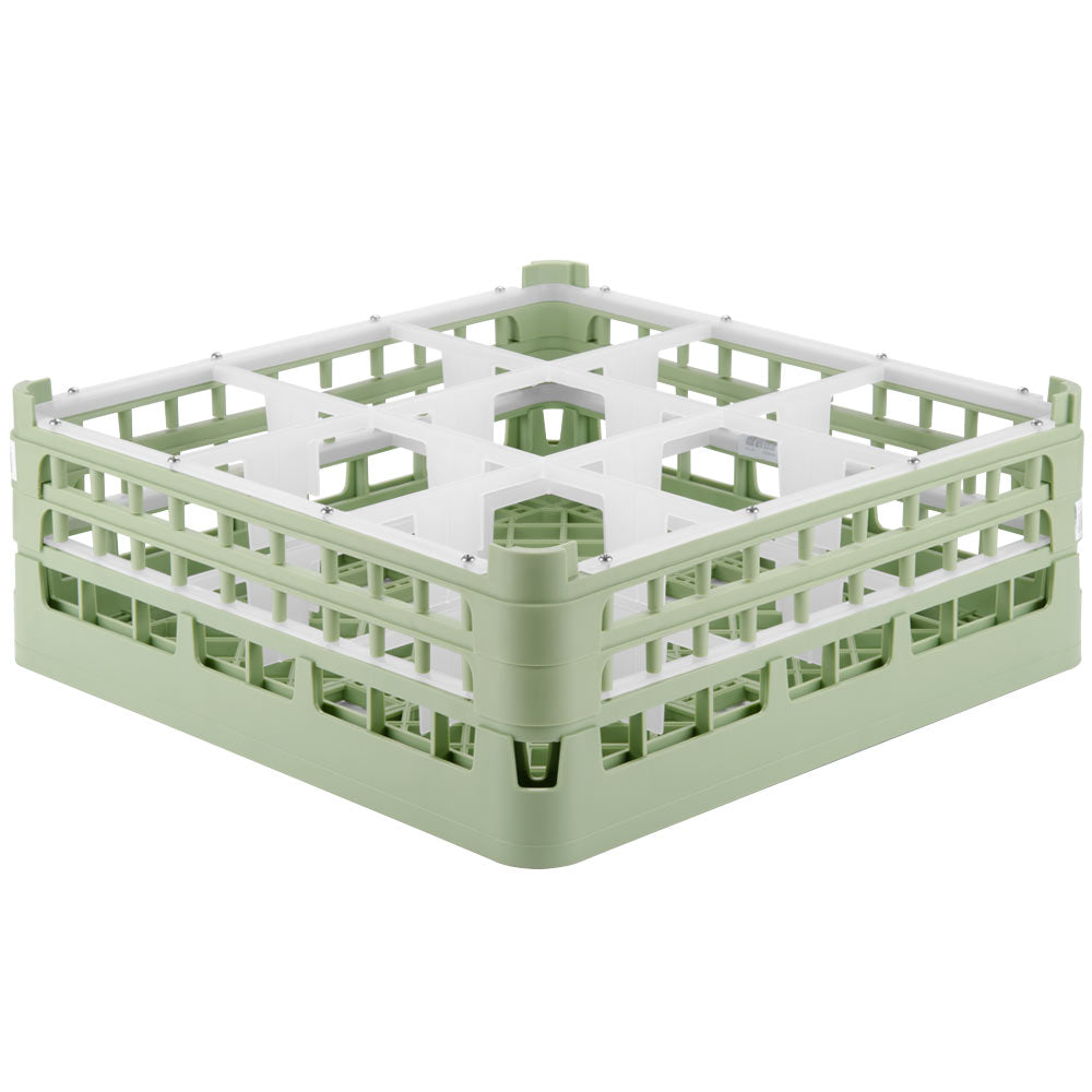 9-compartment tall plus Signature full-size compartment rack in Light Green and top extender in Light Green