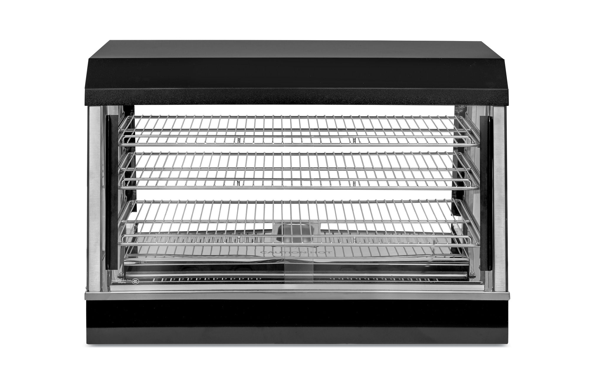 36-Inch-Wide 120-Volt Angled-Front Heated Display Case with Front and Rear Access In Black