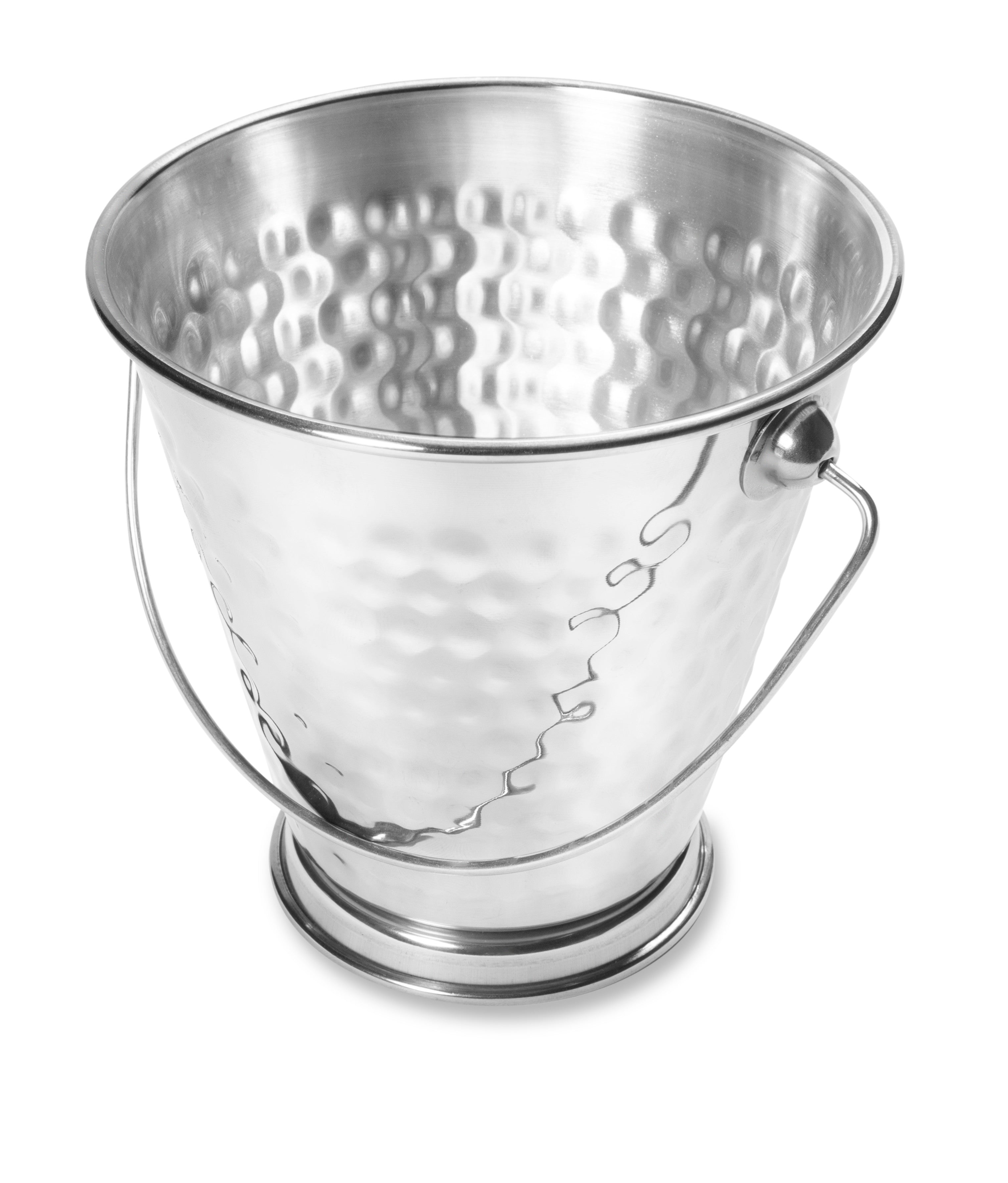 5" Mini Bucket with Base, Hammered Finish