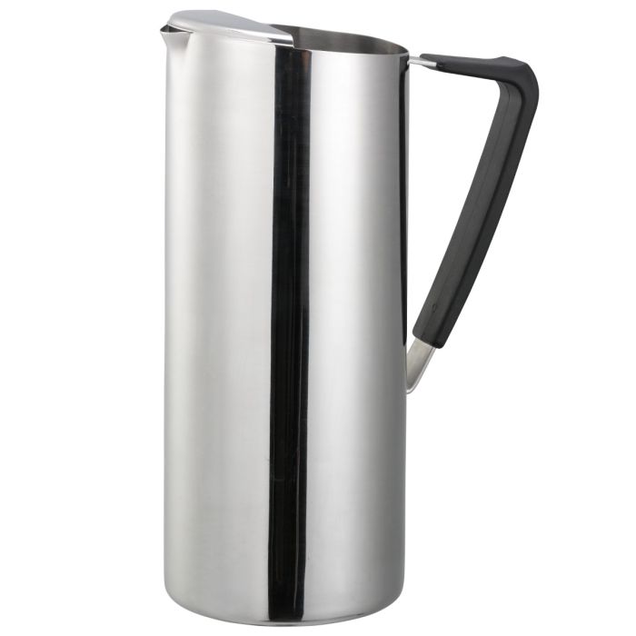 Slim 1.9-Liter Stainless Water Pitcher with Ice Guard, Silver