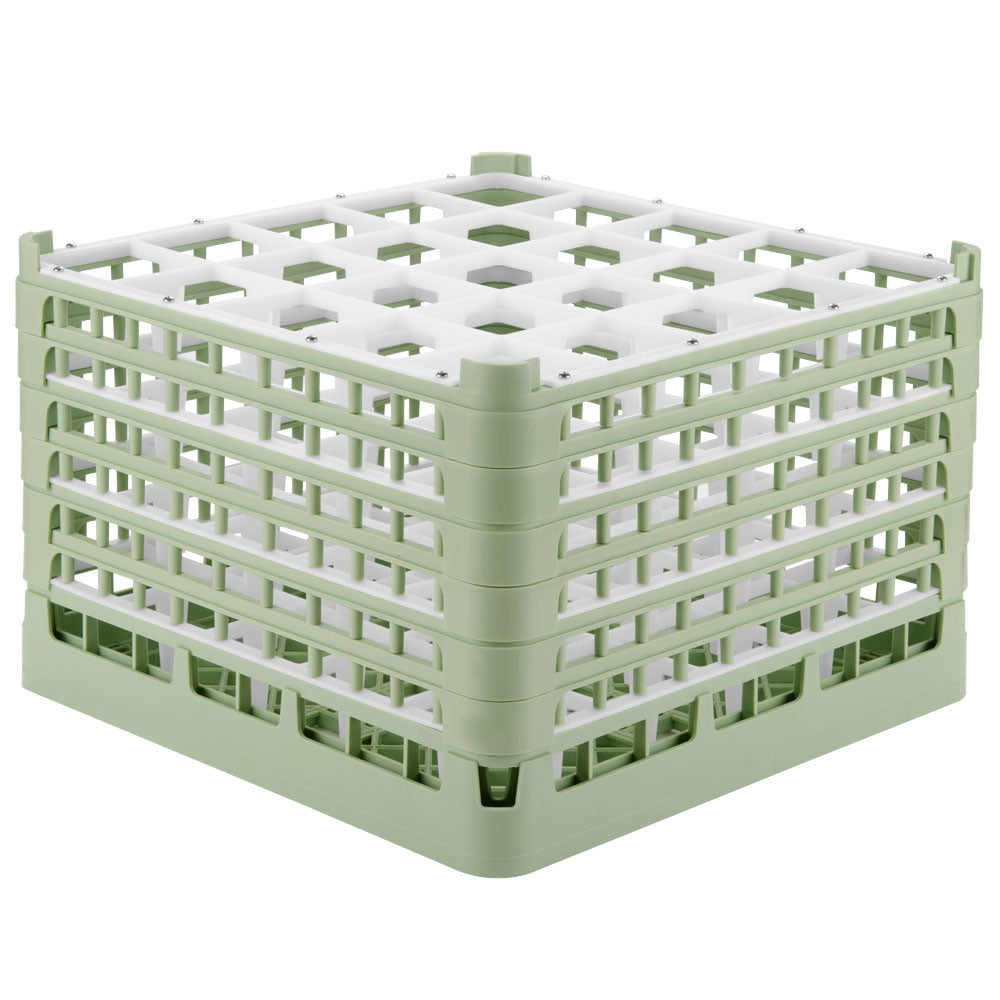 25-compartment XXXX-tall Signature full-size compartment rack in Light Green and top extender in Light Green