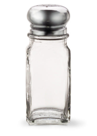 Traex® Dripcut™ nostalgic square glass salt and pepper shaker with stainless steel top
