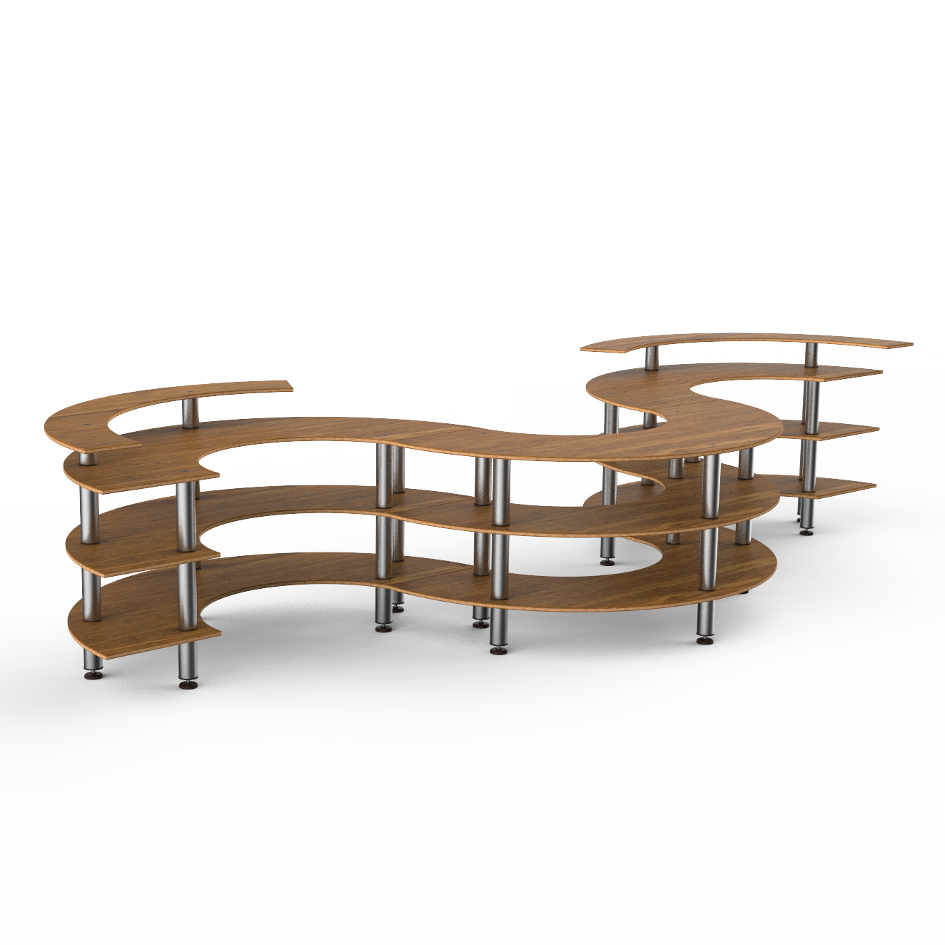 Snake Shape Buffet Station L 202.0" W 77.0" Modular