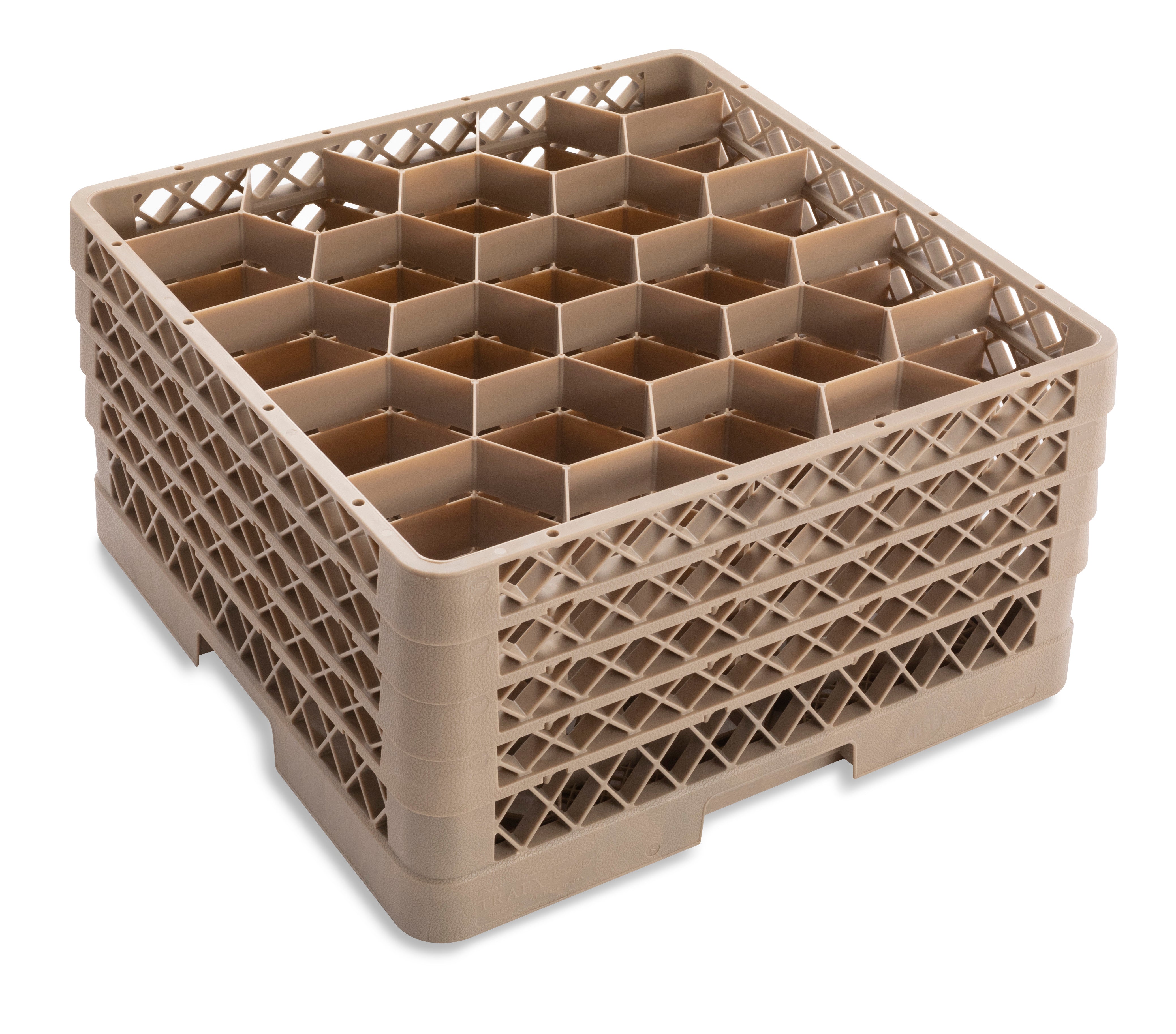 Traex® Full-Size Rack Max® Compartment Racks with 20 Hexagon shaped compartments and four extenders in Beige