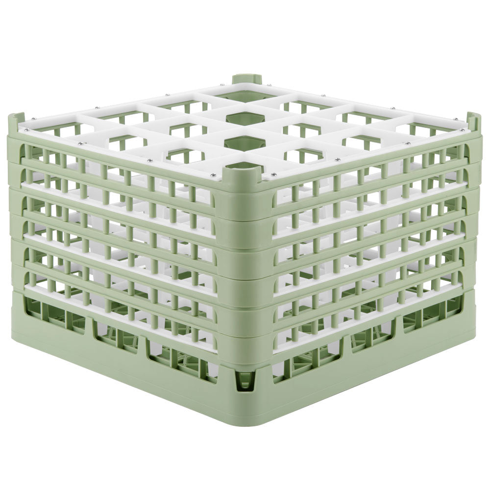 16-compartment XXXX-tall Signature full-size compartment rack in Light Green and top extender in Light Green