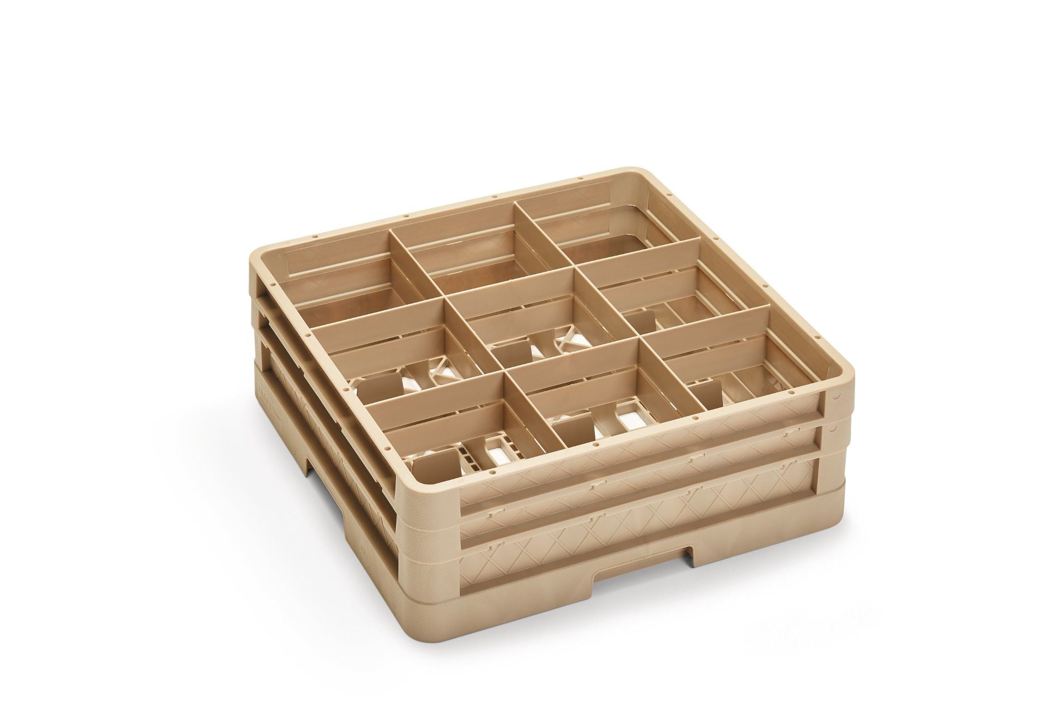 Full-Size Traex® Closed Wall 9 Compartment Rack with One Extenders in Beige