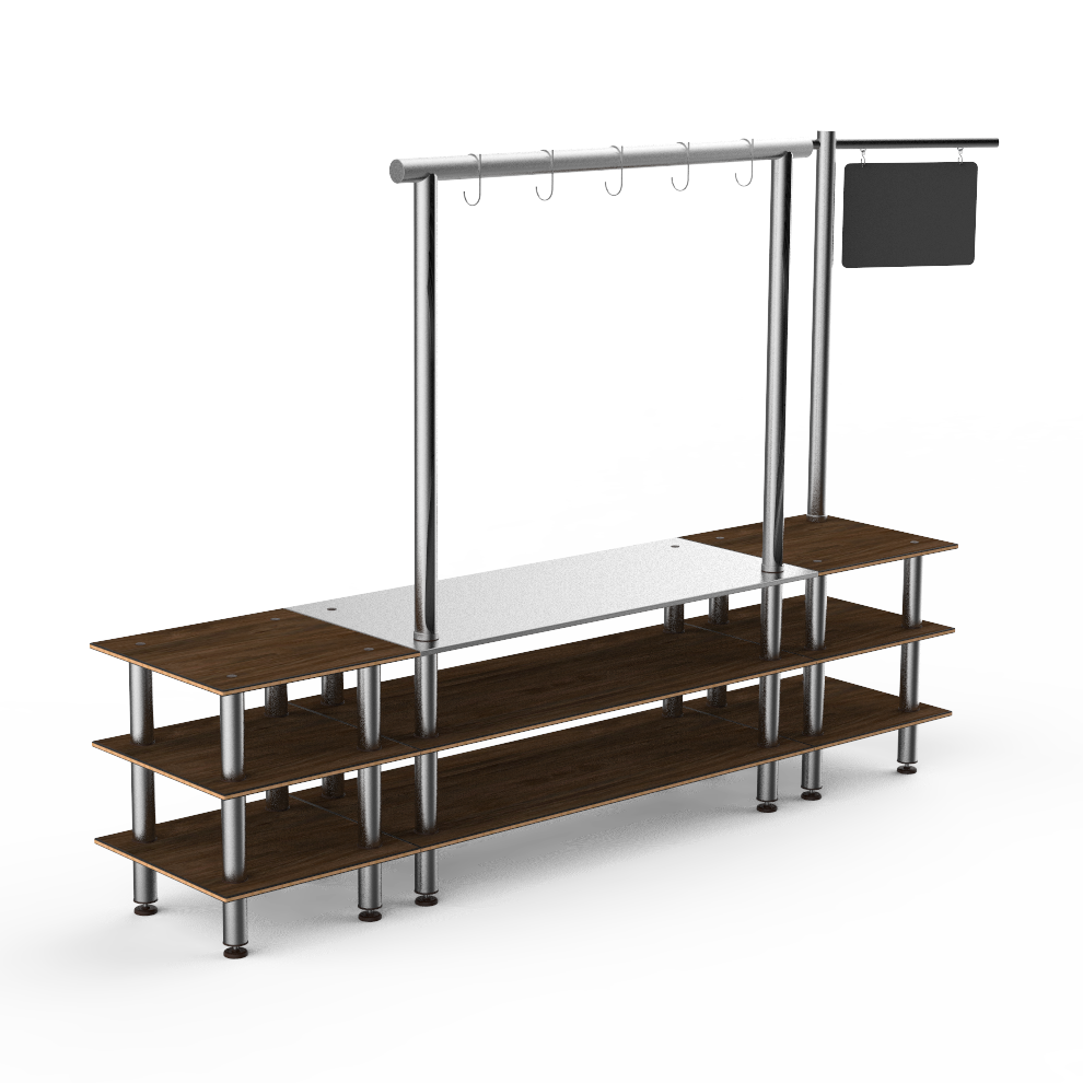 Pro Salsa Bar Station L 130.0" W 29.5" Modular