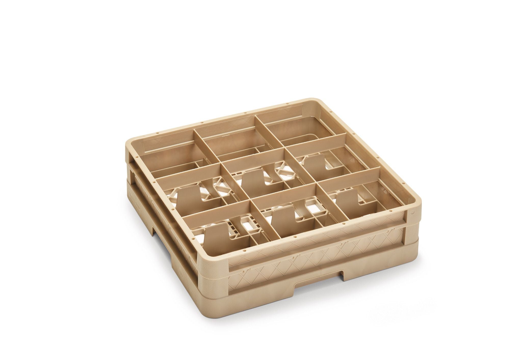 Full-Size Traex® Closed Wall 9 Compartment Rack 4-13/16" Inside Height with One Extenders in Beige