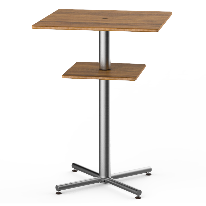 Square Bar Table & Shelf L 30.0" W 30.0" Polo