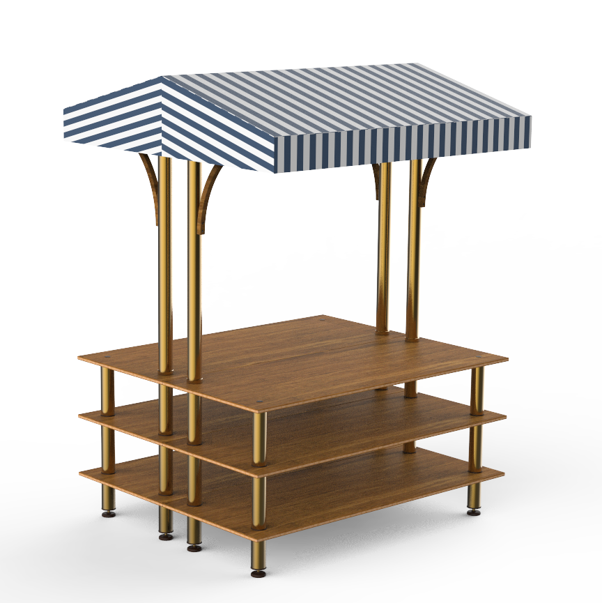 Back To Back Market Station L 71.0" W 59.0" Modular