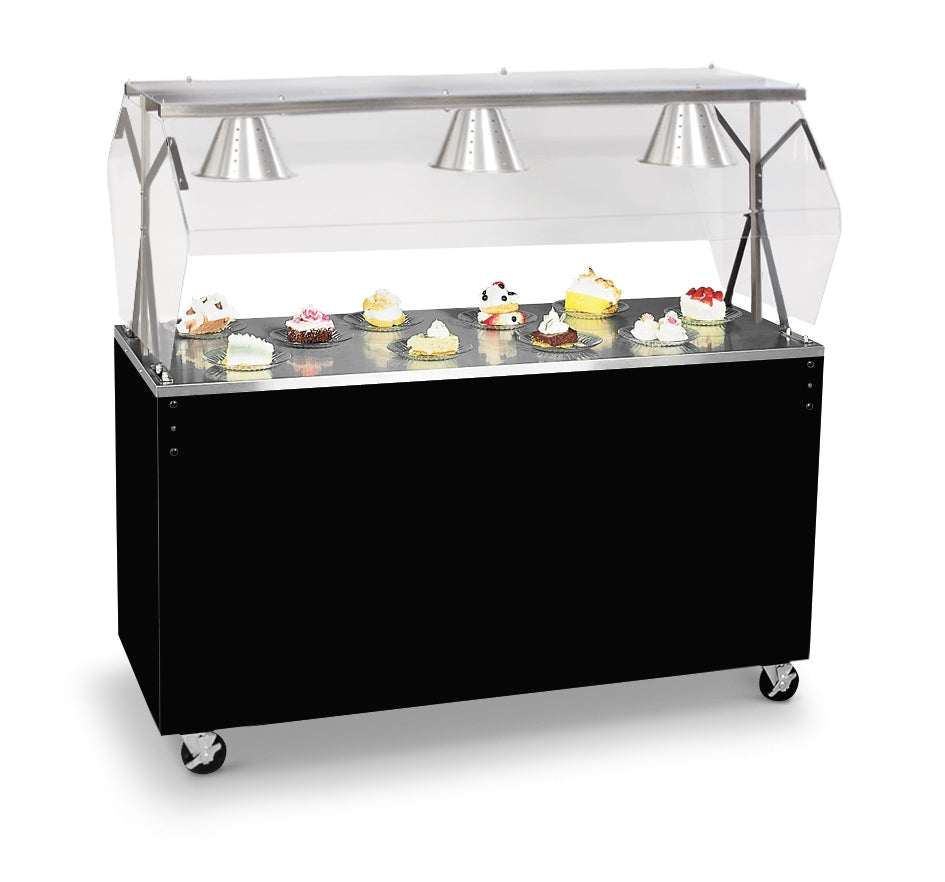 60-inch 2-Series Affordable Portable™ utility station with open storage in cherry woodgrain