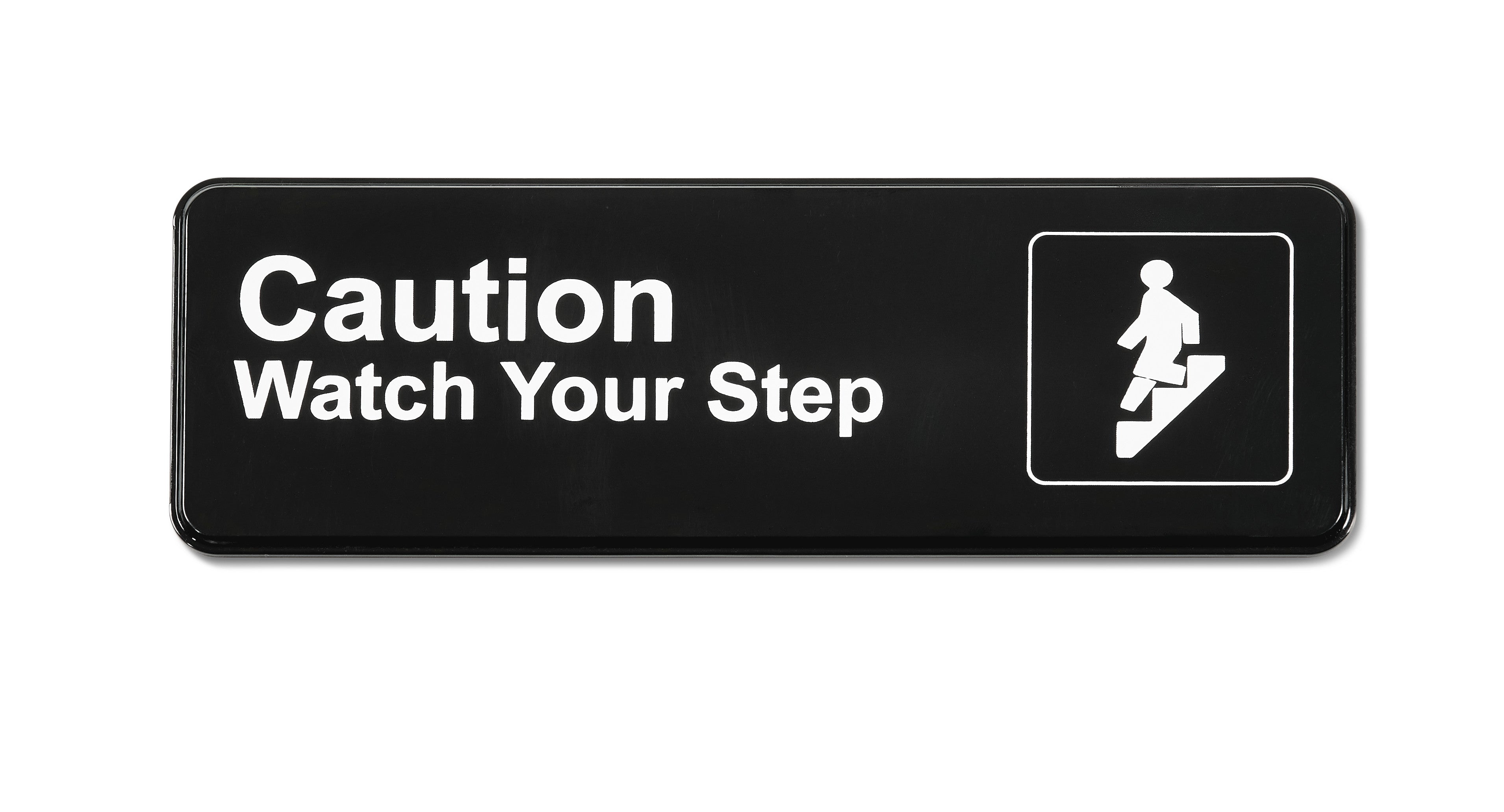 "Caution — Watch Your Step" Contemporary English Symbol Sign