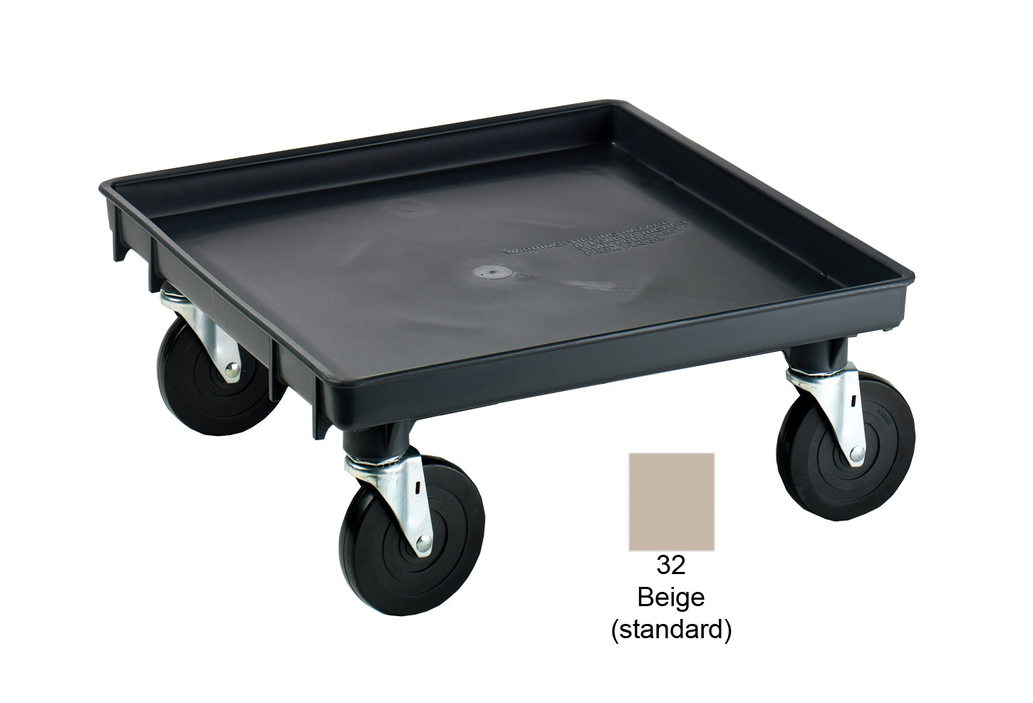 Traex® Dollies - Recycled beige rack dolly base w/ 2 locking casters