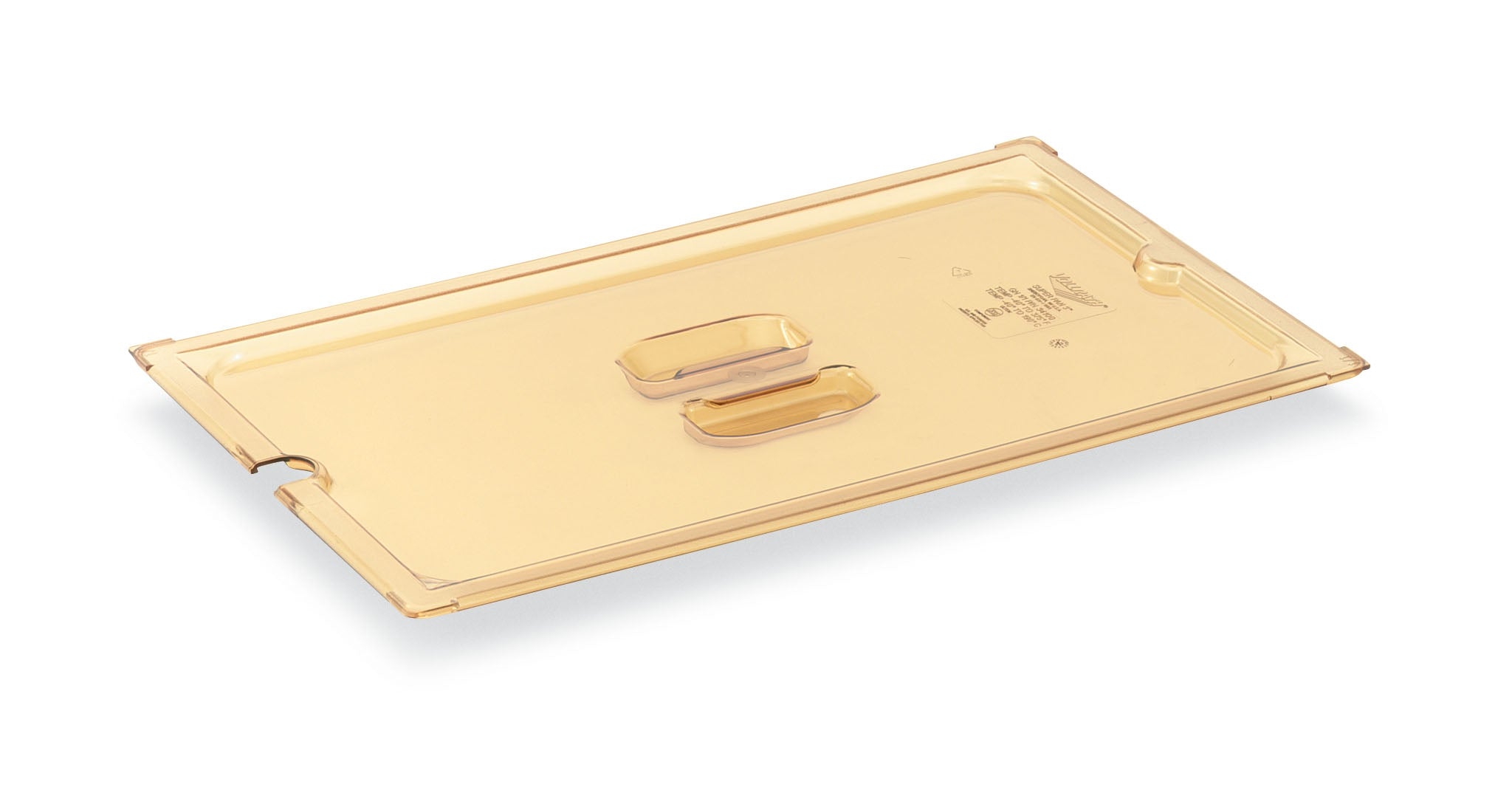 Third-size Super Pan® solid high-temperature plastic cover in amber