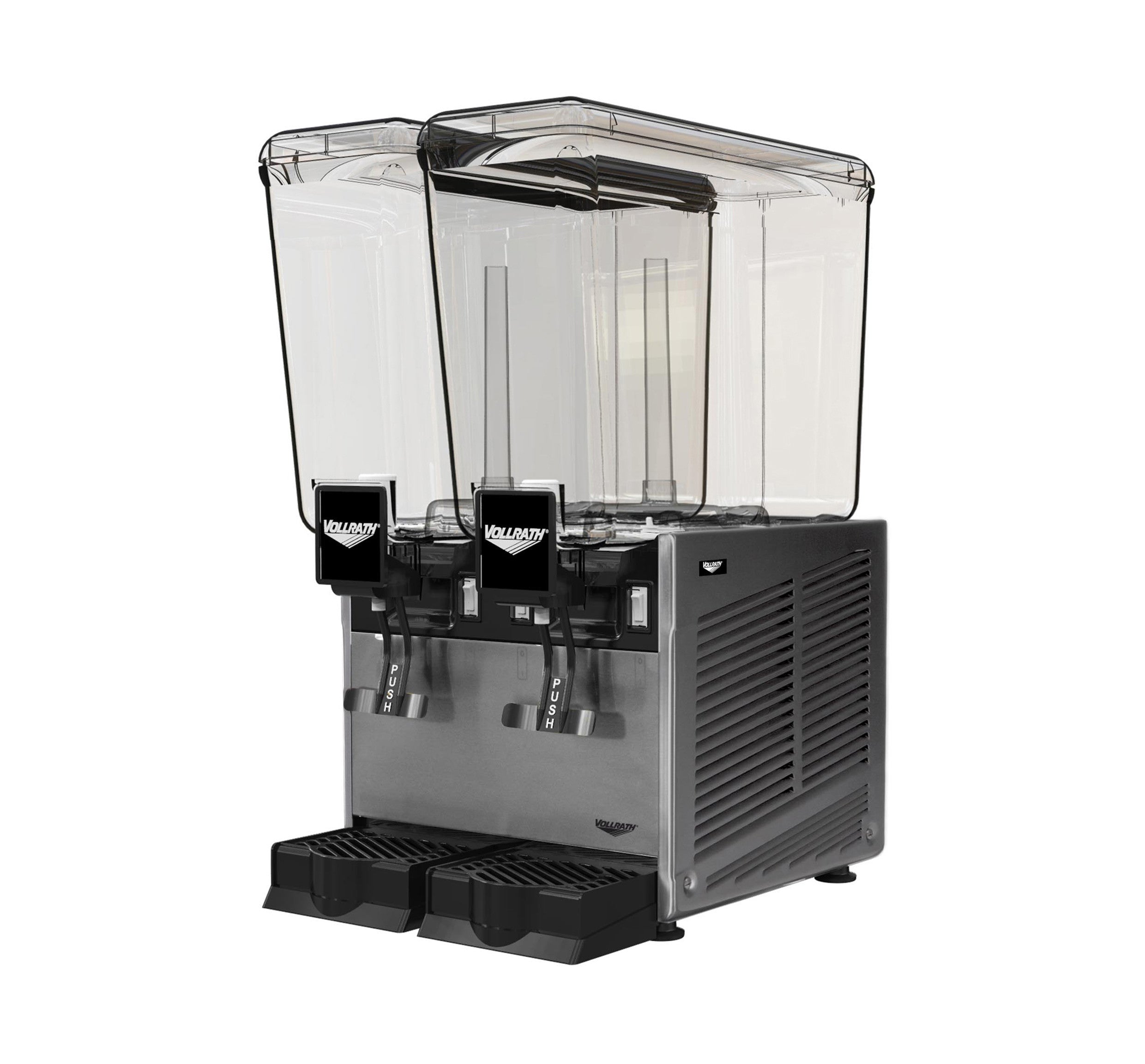 Refrigerated Beverage Dispenser with Two 5.28-Gallon Bowls and Stirring Paddle Circulation, 115V