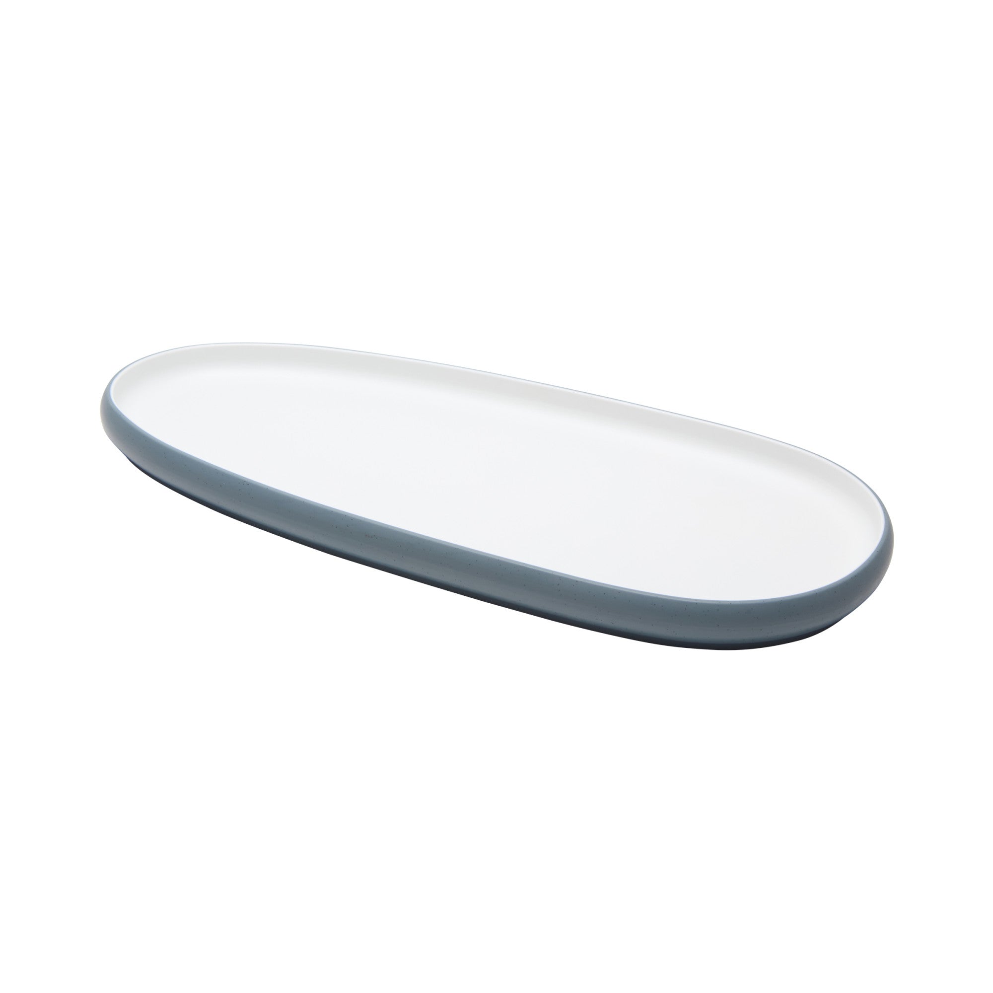 Cheforward Hatch 15.5" x 7.5" Oblong Melamine Platter, Touch of Honey/Bluejay