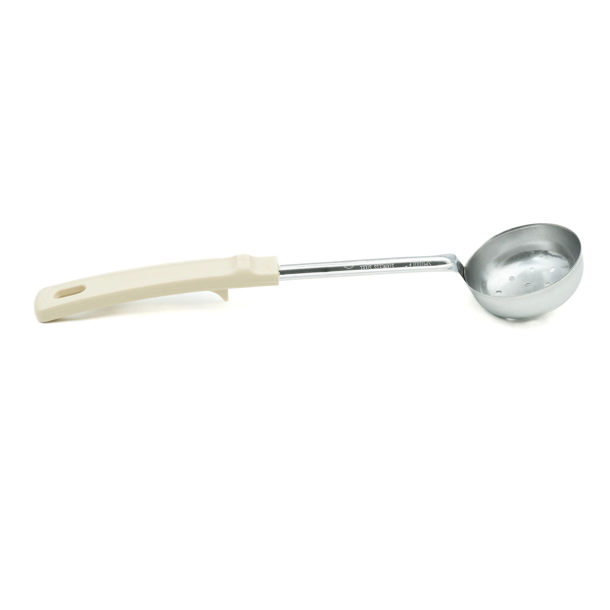 3 oz. Perforated Round Spoodle® Utensil with Ivory Grip 'N Serv® Handle