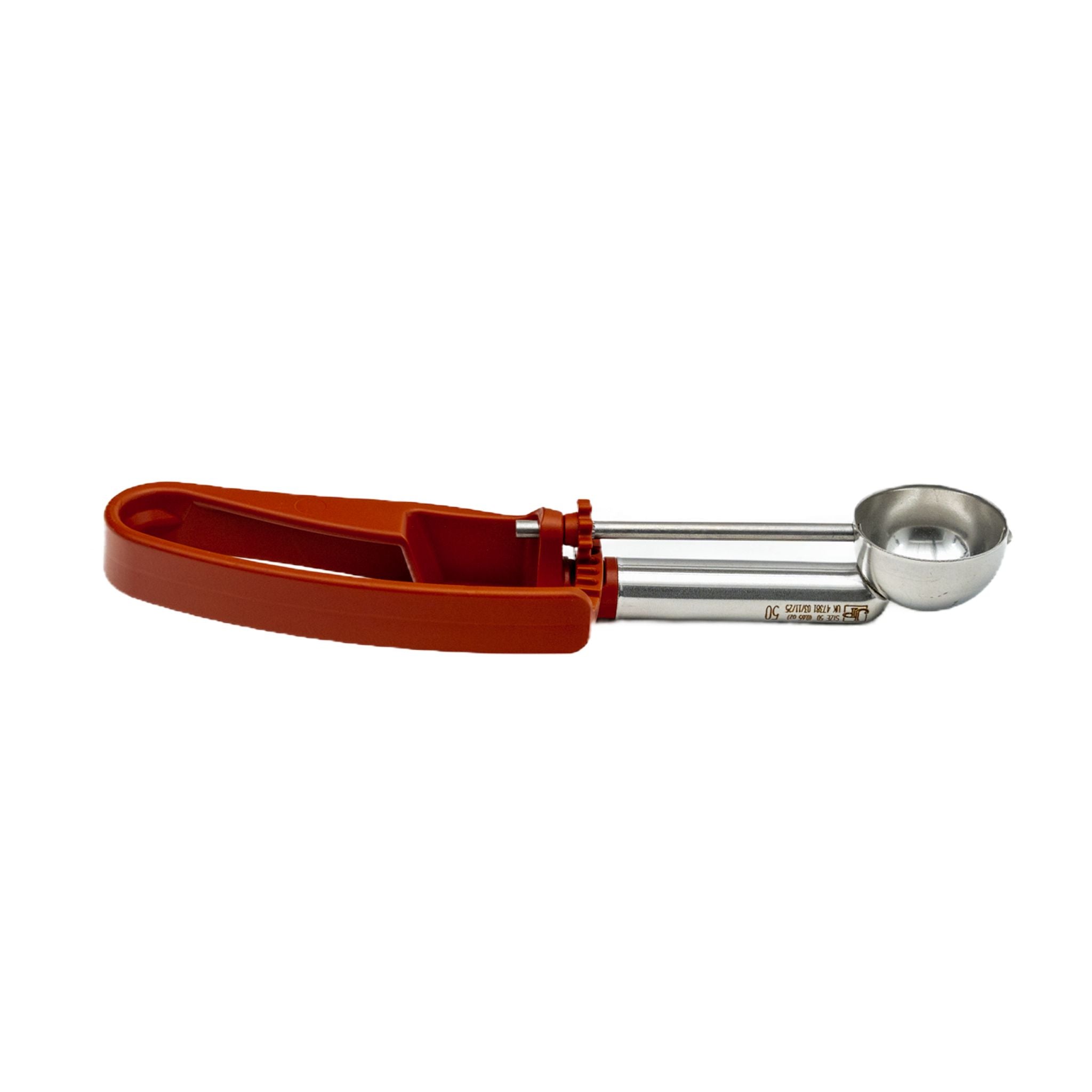 0.65 oz. Extended-Length Disher with Terracotta Squeeze Handle