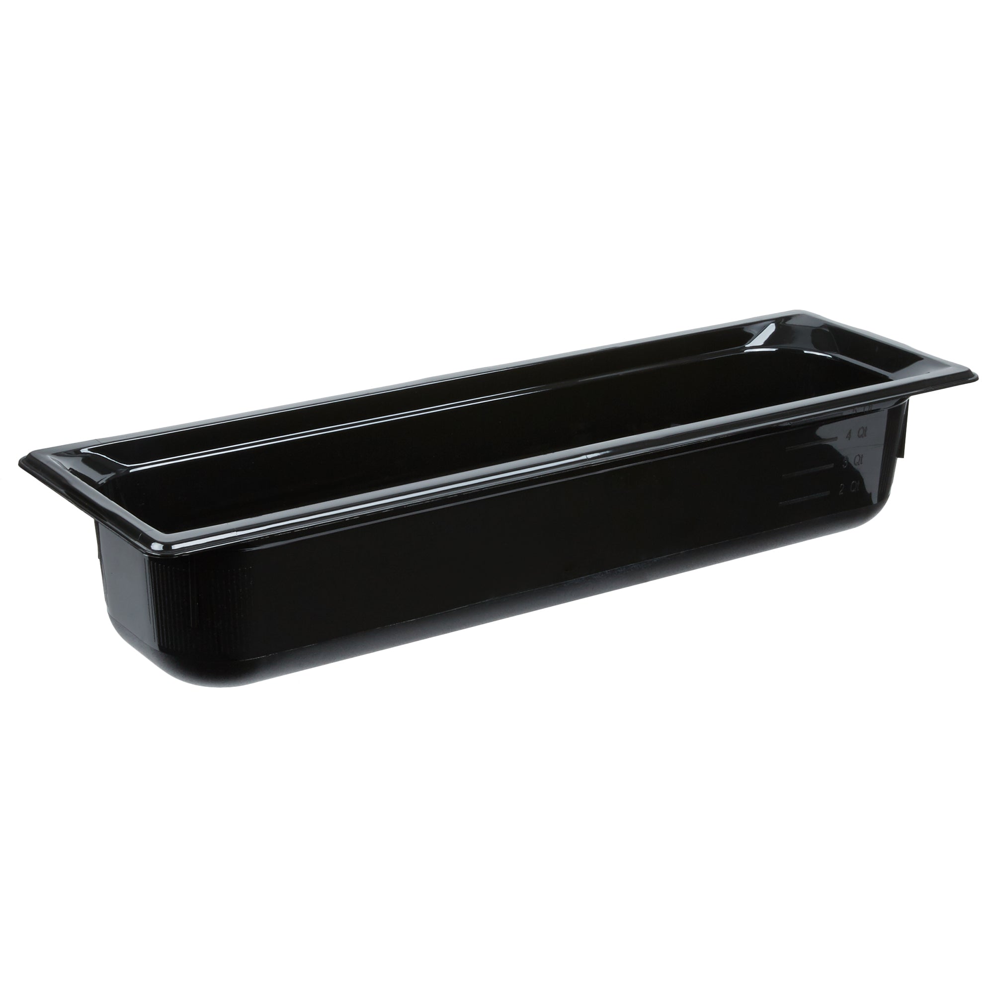 Half-size long 4-inch-deep Super Pan® high-temperature plastic pan in ...