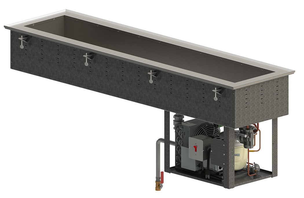 Three-Well 120-Volt Standard Short-Side Refrigerated Drop-In Cold Well with Flat Flange