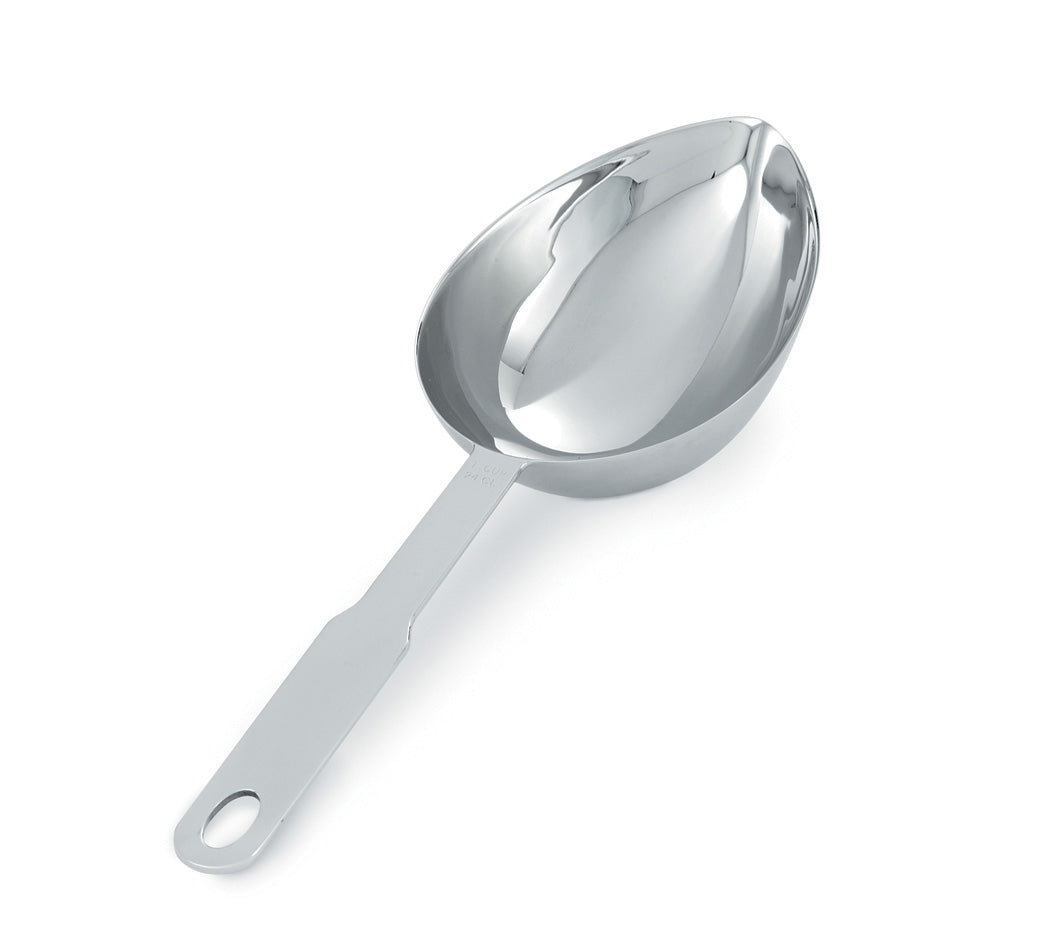 1-cup oval heavy-duty stainless steel measuring scoop