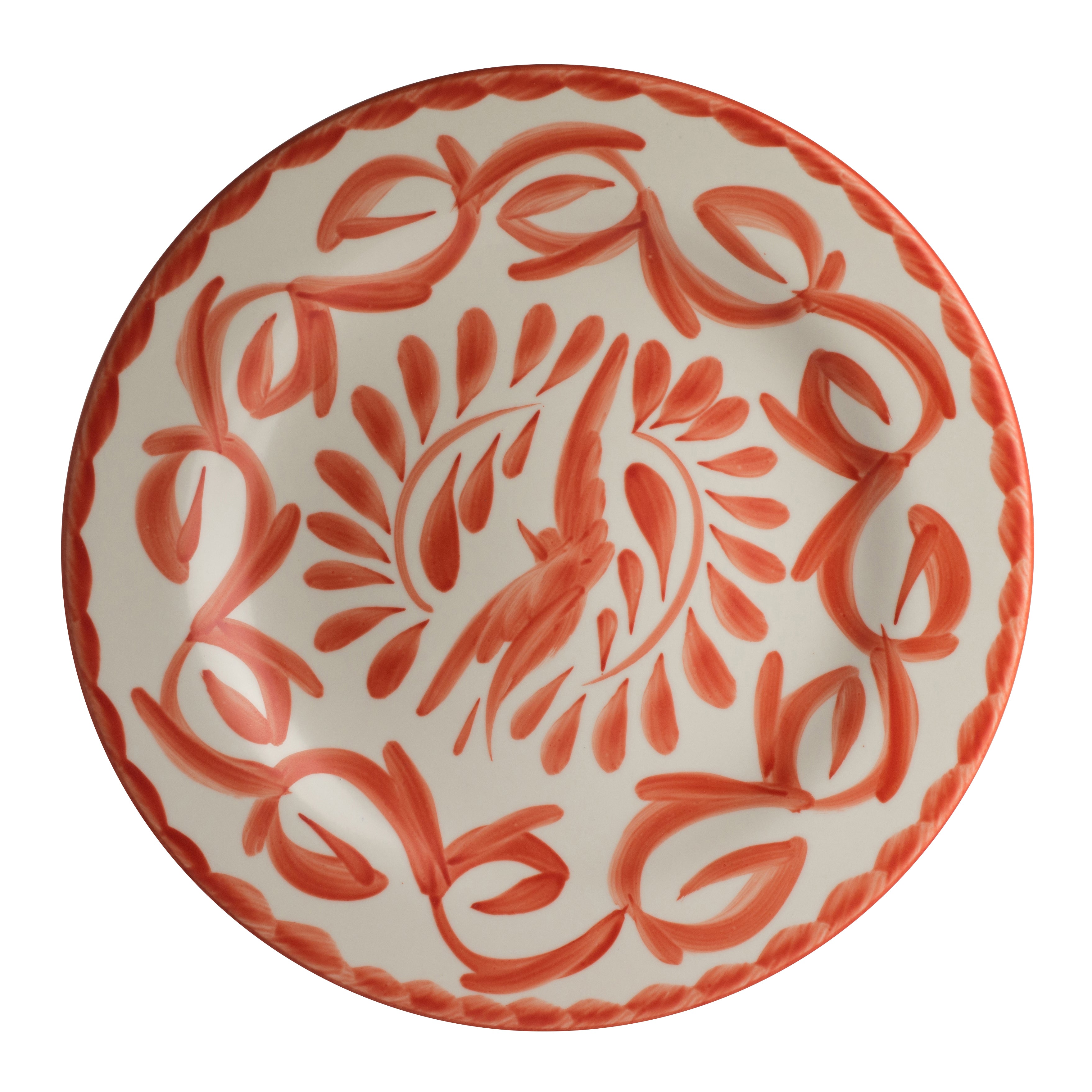 Rimmed Rolled Edge Plate 9.0" Dia. Puebla Coral