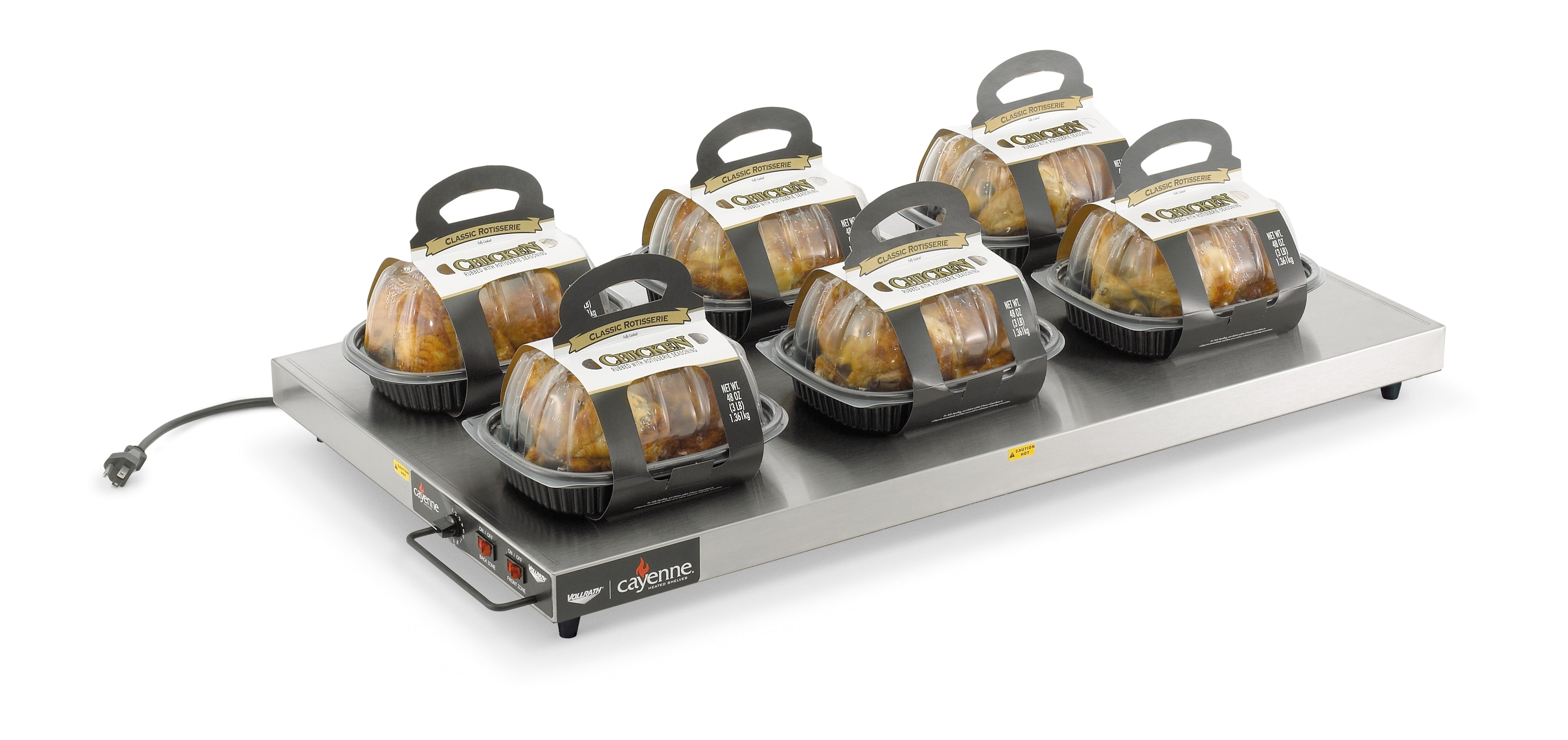 36-inch 120-volt Cayenne® heated shelf, left-aligned
