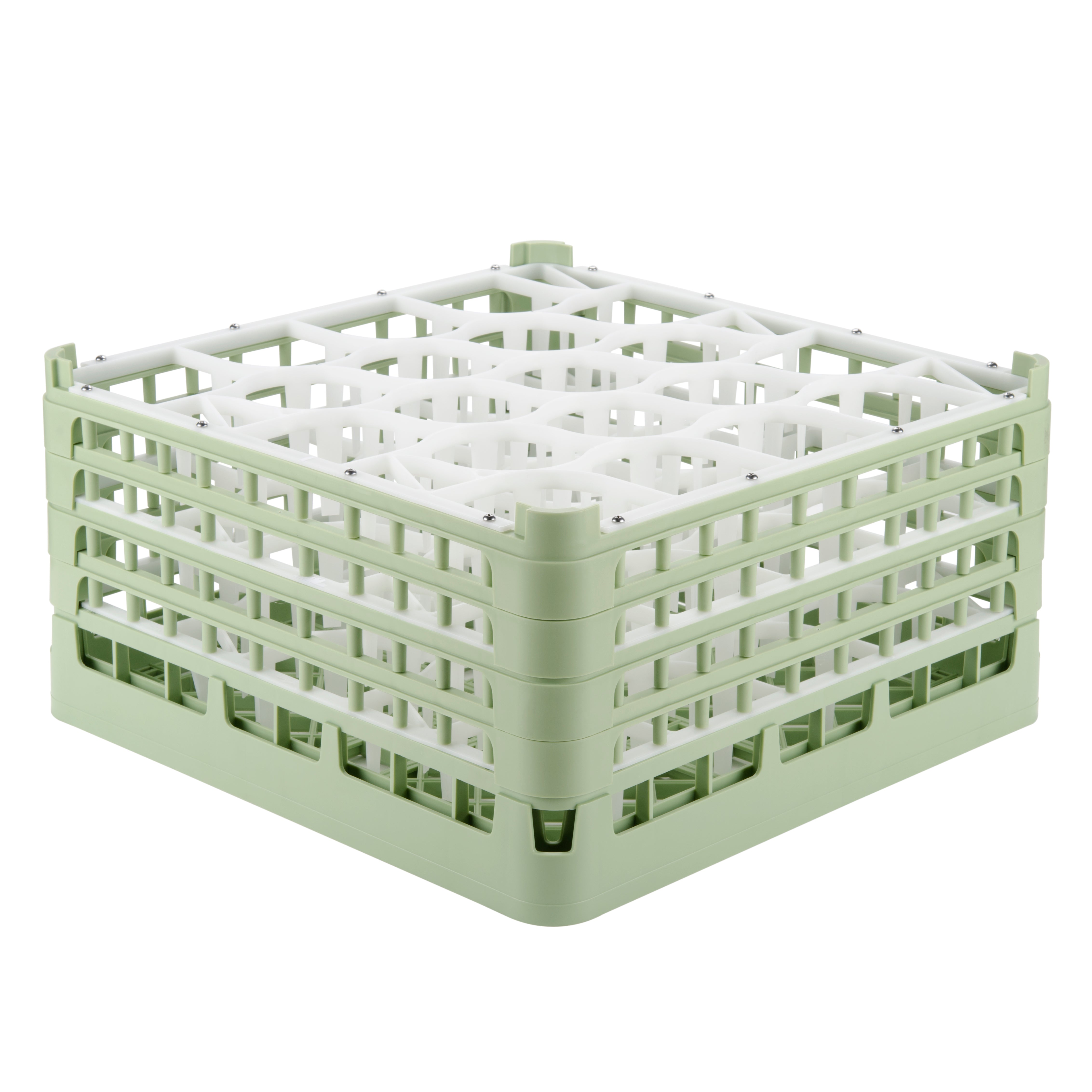 Signature Lemon Drop™ 20 compartment rack with xx-tall height in Light Green and top extender in Light Green