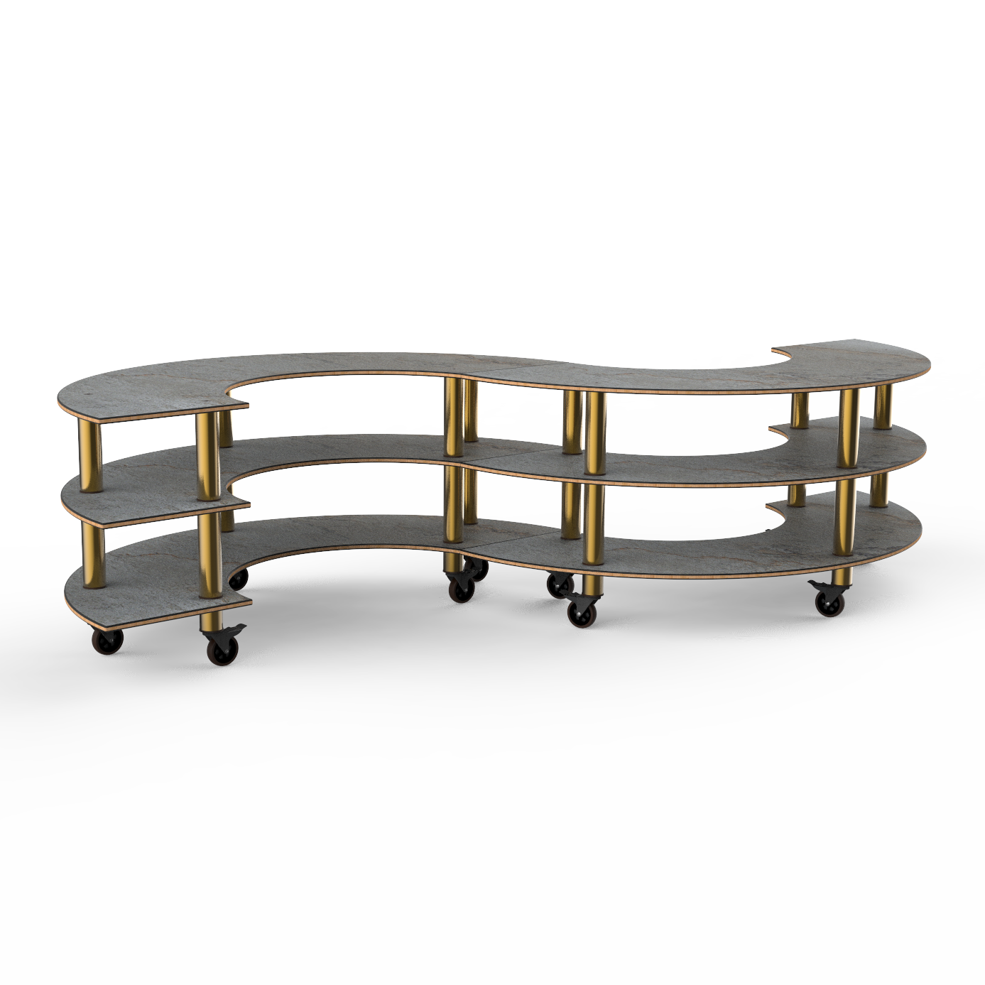 Small S Buffet Station L 141.0" W 76.0" Modular