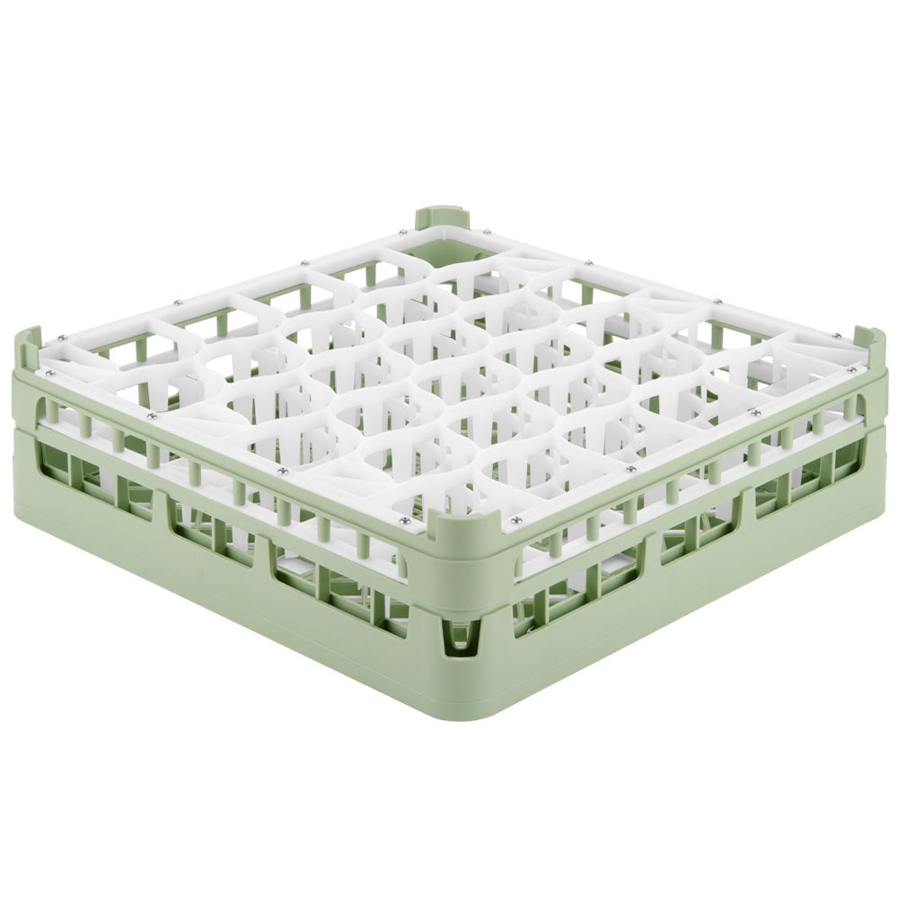 Signature Lemon Drop™ 30 compartment rack with medium-plus height in Light Green and top extender in Light Green