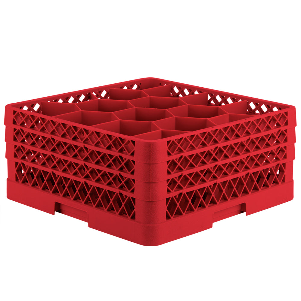Traex® Full-Size Rack Max® Compartment Racks with three extenders in Red
