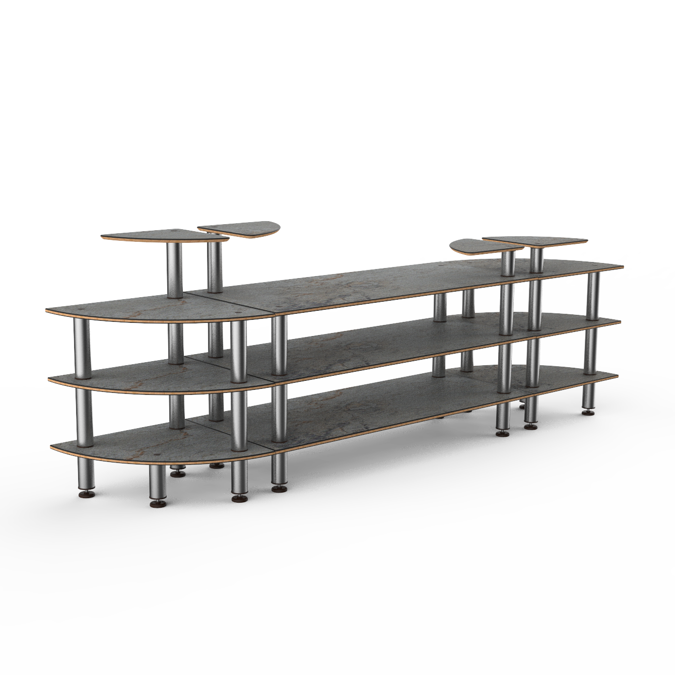 Classic Curved Buffet Station L 130.0" W 29.5" Modular